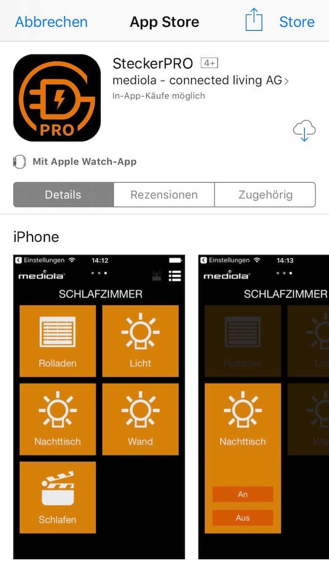 SteckerPRO app for controlling of the remote control set